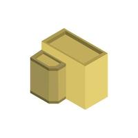 Isometric Building On White Background vector