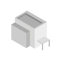 Isometric Building On White Background vector