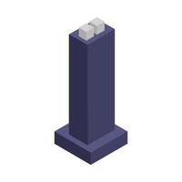 Isometric Building On White Background vector