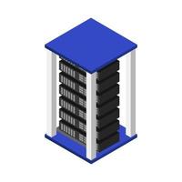 Isometric Server On White Background vector