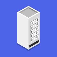 Isometric Server On Blue Background vector