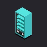 Isometric Server On Black Background vector