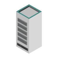 Isometric Server On White Background vector