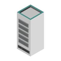 Isometric Server On White Background vector