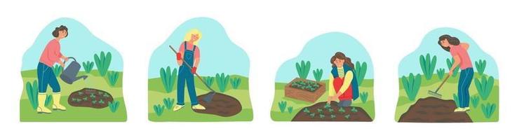 Farm gardening set vector