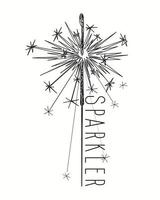 Abstract closeup of sparkler on white background vector