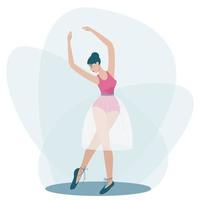 una bailarina está de pie en una hermosa pose vector