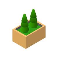 Isometric Plant On White Background vector