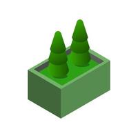 Isometric Plant On White Background vector