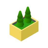 Isometric Plant On White Background vector