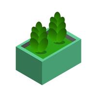 Isometric Plant On White Background vector