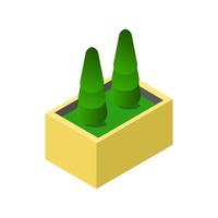 Isometric Plant On White Background vector