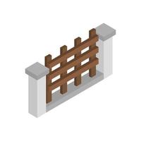 Isometric Fence On White Background vector