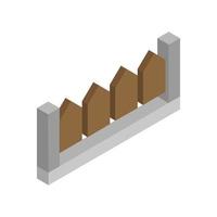 Isometric Fence On White Background vector