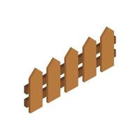 Isometric Fence On White Background vector