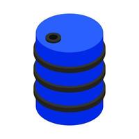 Isometric Oil Barrel On White Background vector