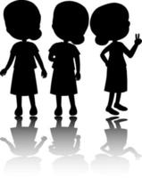 Set of kids silhouette with reflex vector