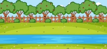 Blank horizontal scene with river in the park vector