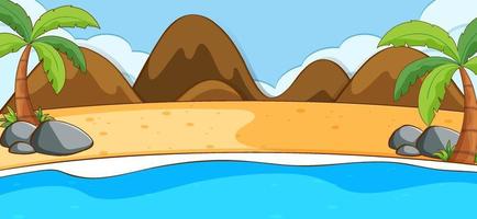 Empty beach landscape scene with mountains vector