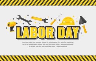Labor Day Tool with Yellow Black Outline vector