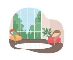 Home interior 2D vector web banner, poster