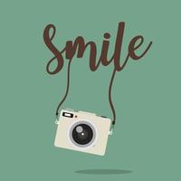 Mini camera design with Smile text vector