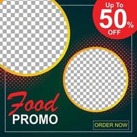 Social media banner for food business. Food social media template for restaurant business. Modern social template post banner. Food discount post template. vector