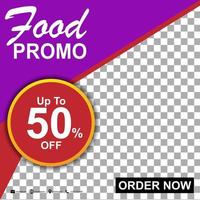 Social media banner for food business. Food social media template for restaurant business. Modern social template post banner. Food discount post template. vector