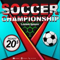 Social media post template for soccer championship. Soccer championship poster. vector