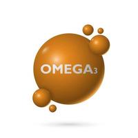 Omega 3 natural essence capsule, medicine and health, vector illustration