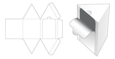 Plantilla troquelada de embalaje triangular con cremallera vector