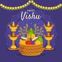 Happy Vishu Background vector