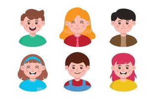 Flat Children Avatar Icon vector