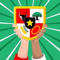 Two Difference Hand Rise The Shield of Pancasila vector