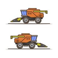 Combine Harvester On White Background vector