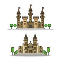 castillo e iglesia vector