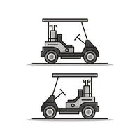 Golf Car On White Background vector