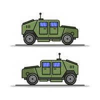 Military Jeep On White Background vector