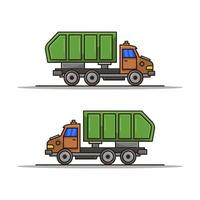 Garbage Truck On White Background vector