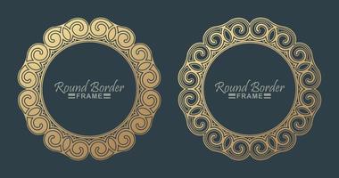 Luxury round border frame design vector