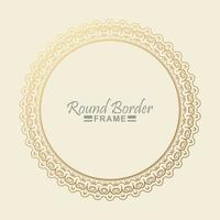 Luxury round border frame design vector