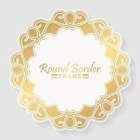 Luxury round border frame design vector