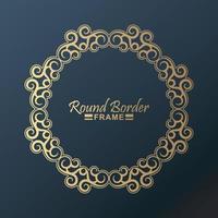 Luxury round border frame design vector