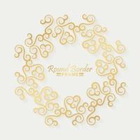 Luxury round border frame design vector