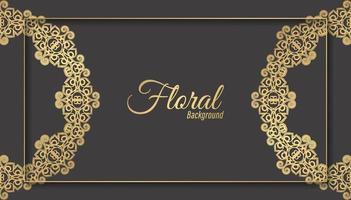 Luxury dark floral ornament background concept vector