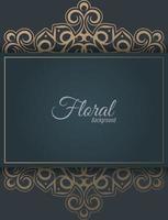 Luxury dark floral ornament background concept vector