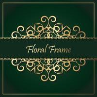 fondo de marco floral decorativo dorado de lujo vector