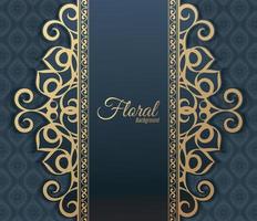 fondo de marco floral decorativo dorado de lujo vector