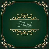 fondo de marco floral decorativo dorado de lujo vector