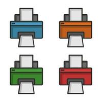 Printer On White Background vector